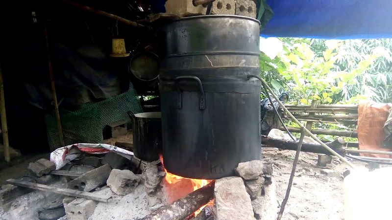 nấu rượu men lá