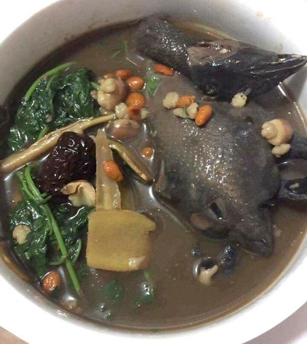 Gà ác hầm thuốc bắc